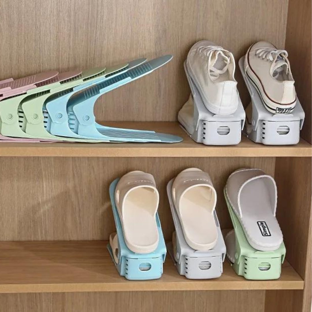 Cabide Organizador Durável para Sapatos - Rack Ajustável de Sapatos para Economia de Espaço Organizadores006 Cama Conforto