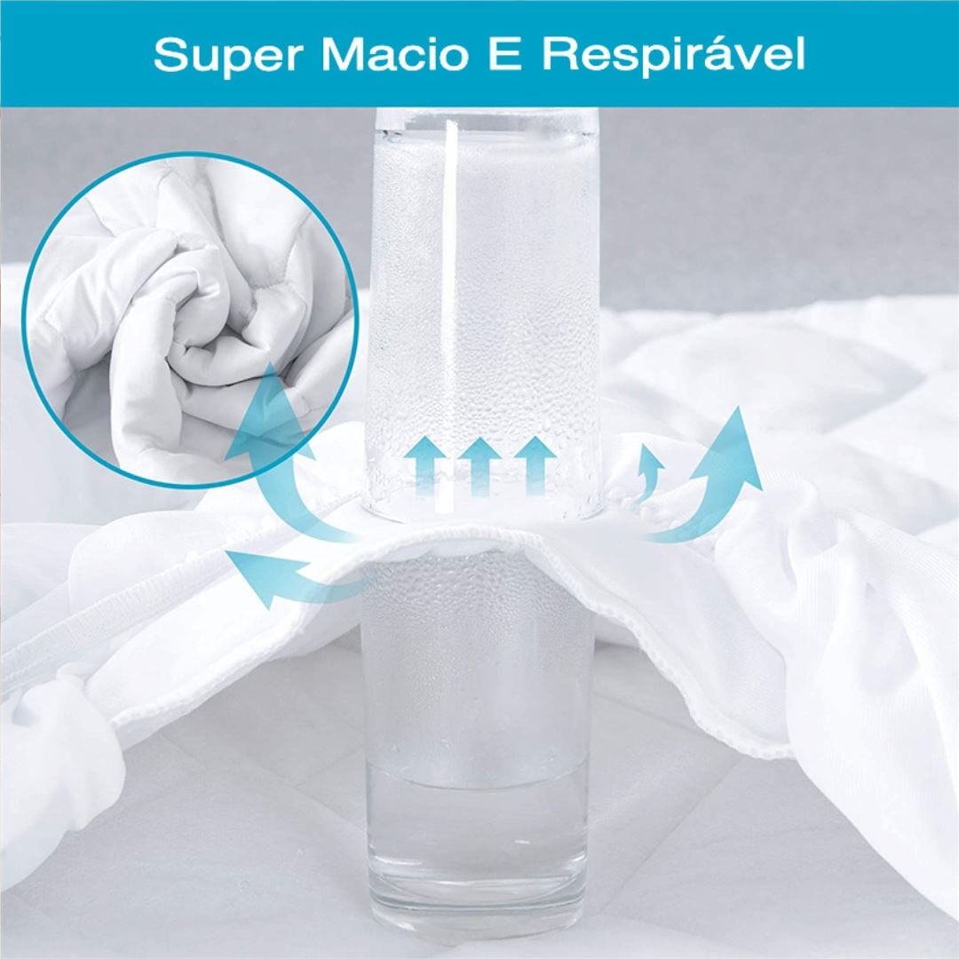 Capa de Colchão Impermeável - Proteção Total e Conforto - Branca Capas013 Cama Conforto