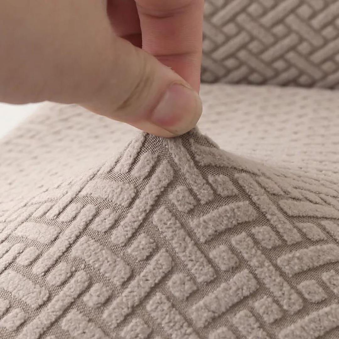 Capa Elegance em Jacquard para Cadeiras - Proteção e Estilo para sua Sala de Jantar - Creme CapasSofaCadeira022 Cama Conforto