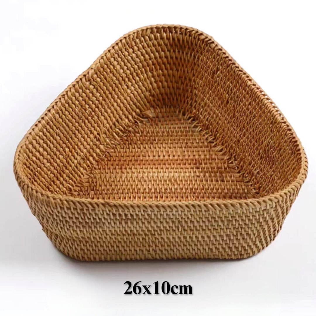 Cesta de Vime Rattan Artesanal Triangular Organizadores007 Cama Conforto G