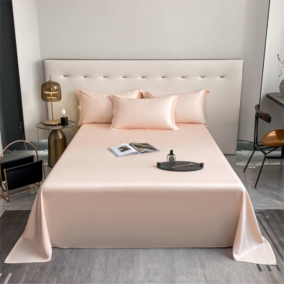 Conjunto de Lençóis de Algodão Egípcio Premium - Conforto e Elegância em 1000TC Roupa de Cama004 camaconforto Casal Salmao