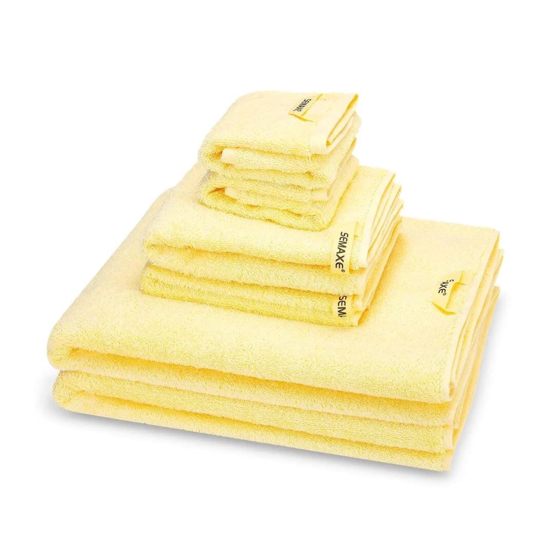 Conjunto de Toalhas de Algodão Premium 6 peças - Luxo e Durabilidade para sua Rotina - Amarelo Banho042 Cama Conforto Amarelo