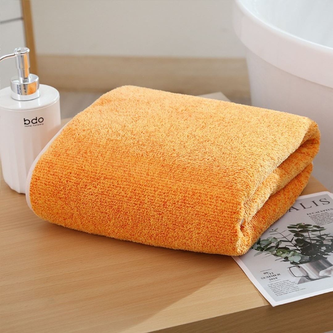 Conjunto de Toalhas de Banho de Bambu e Carvão Ativado - Maciez e Absorção Superior - Laranja Banho024 Cama Conforto Laranja