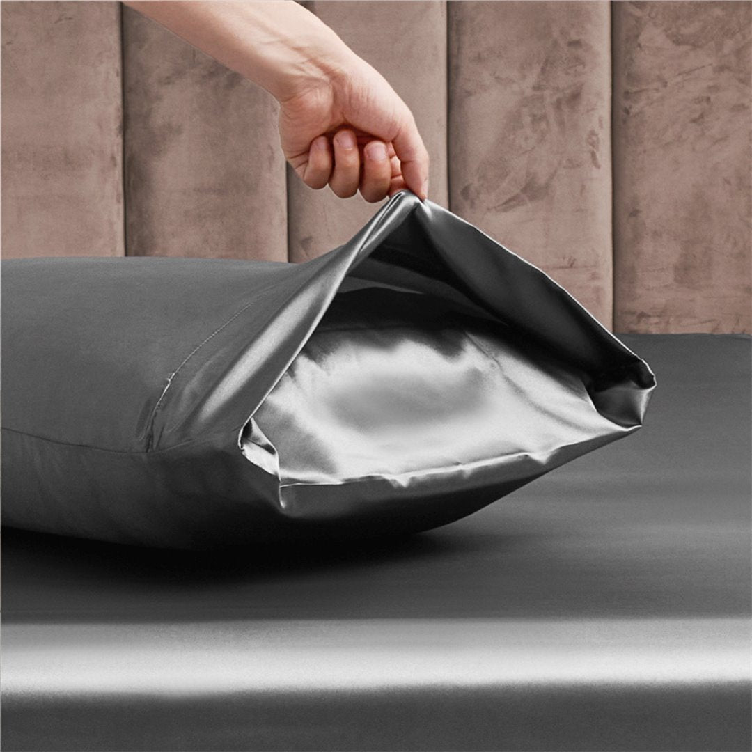 Conjunto Luxuoso de Lençóis de Cetim com Fronhas - Elegância e Conforto Realçados Roupa de Cama009 camaconforto