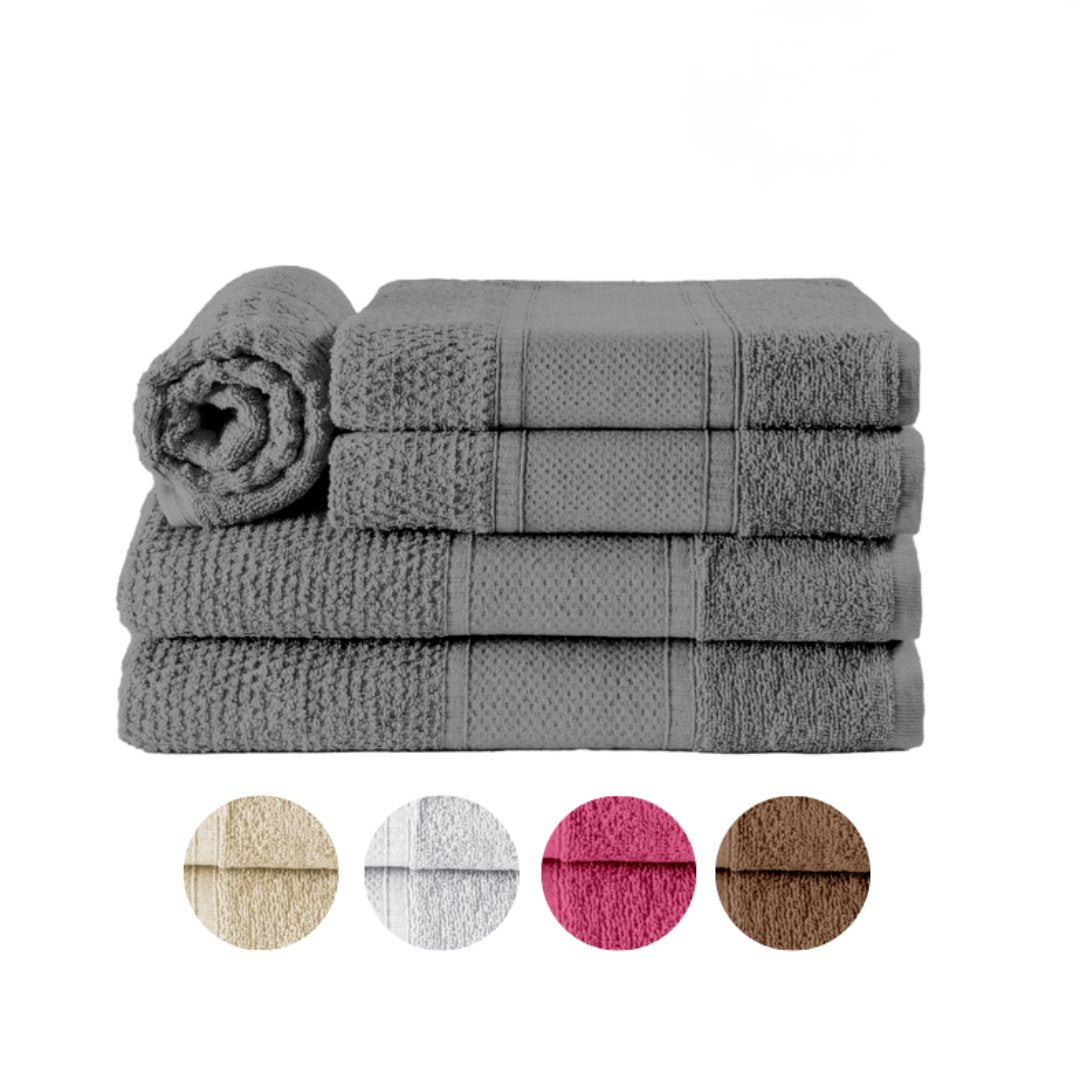 Jogo de Toalhas Noblesse Concept 5 Peças - 100% Algodão com Barra Decorativa e Toque Extra Macio BanhoNacional003 Cama Conforto