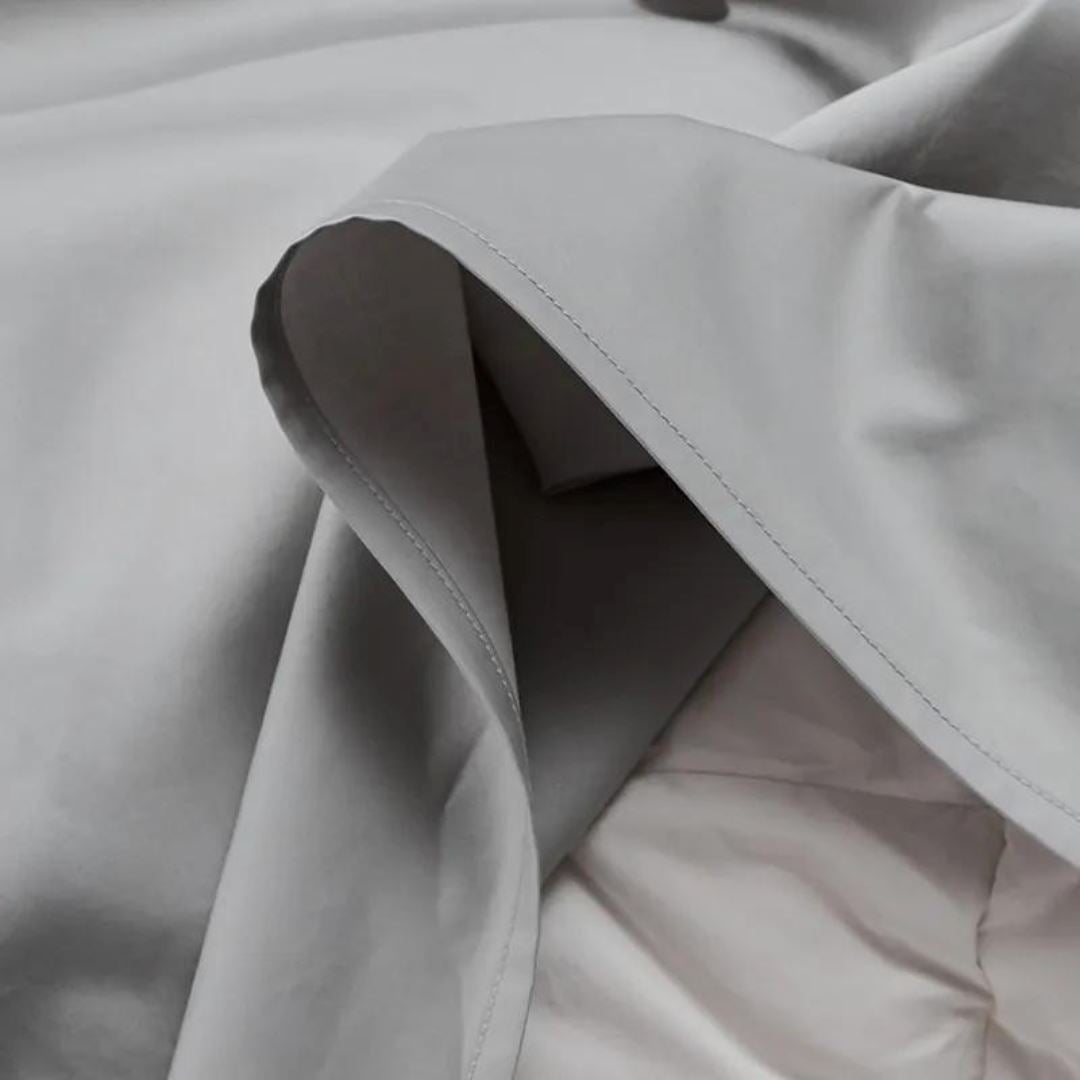 Lençóis de Algodão Egípcio 1000 Fios - Luxo e Conforto Moderno para Noites Inigualáveis - Cinza Claro Roupa de Cama052 Cama Conforto