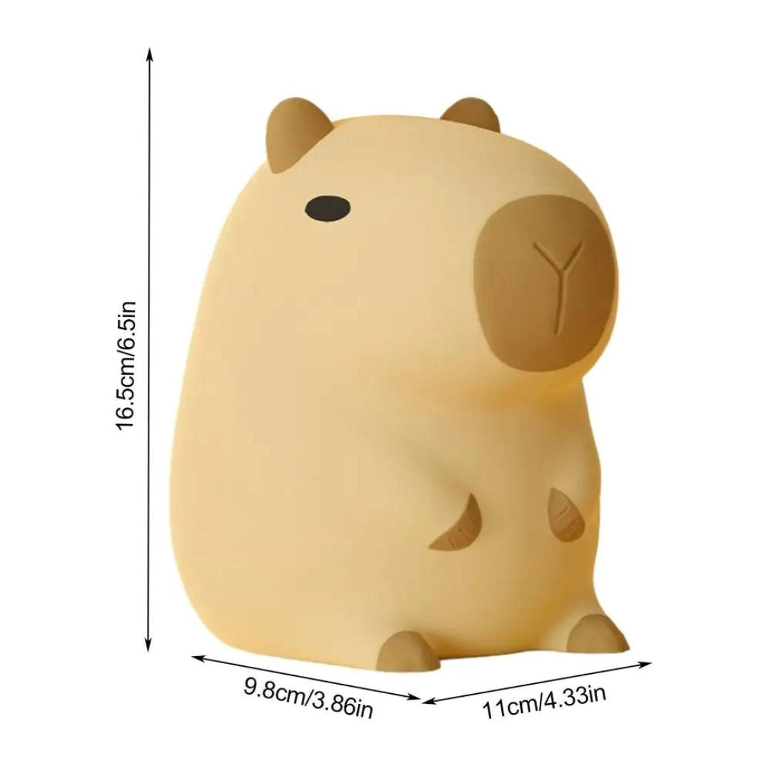 Luz Noturna LED Sensor de Toque USB Recarregável - Capivara Sentada Iluminação014 Cama Conforto