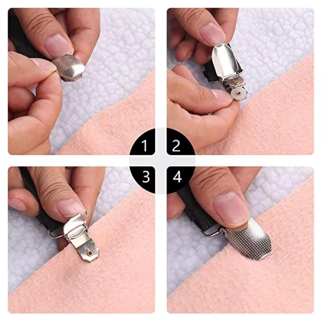 Presilhas de Fixação para Lençóis - Organize Sua Cama de Forma Rápida e Eficiente Roupa de Cama011 Cama Conforto