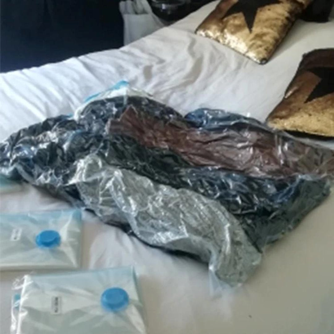 Saco de Compressão a Vácuo Transparente para Roupas e Colchas Organizadores003 Cama Conforto