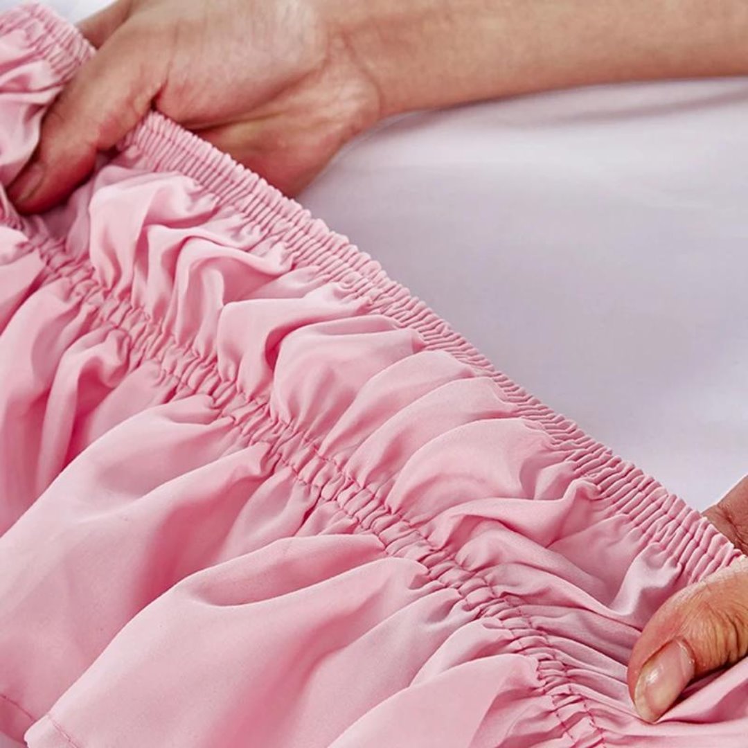 Saia de Cama com Babados e Elástico - Toque Elegante para seu Quarto Roupa de Cama018 Cama Conforto