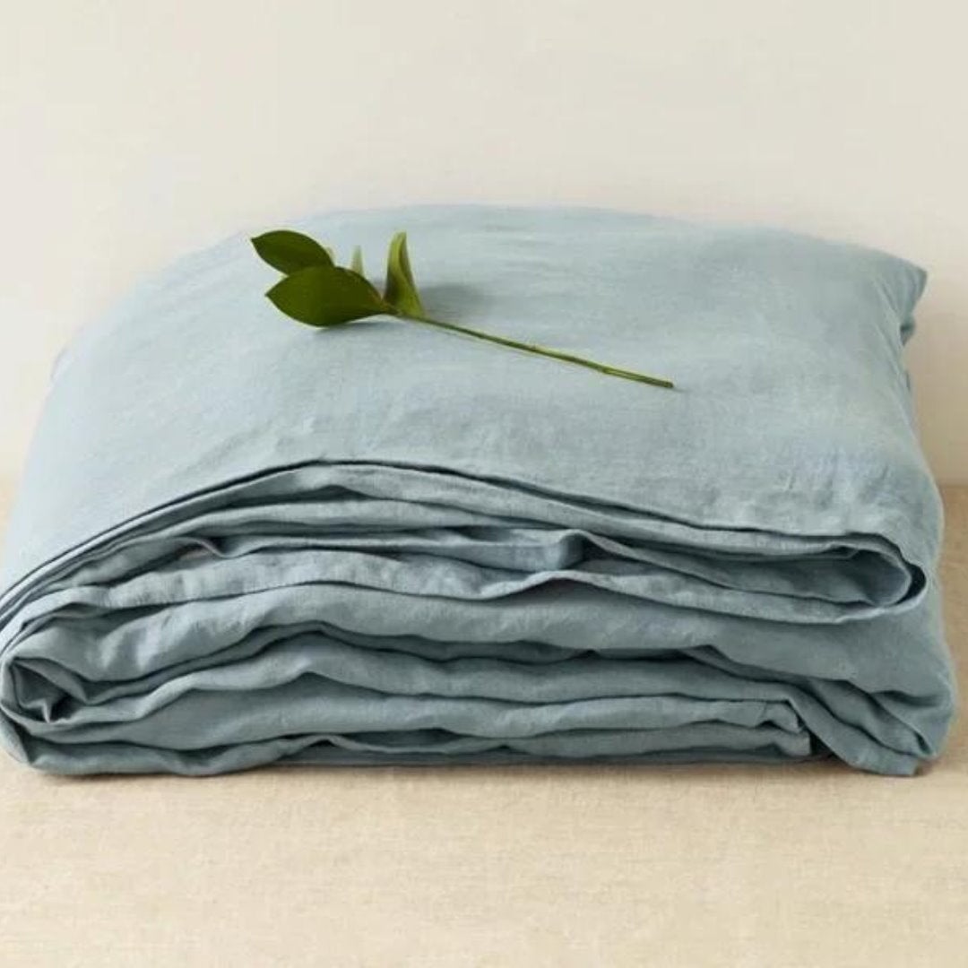 Sobre Lençol de Linho Puro 100% - Peça Avulsa - Azul Claro Roupa de Cama070 Cama Conforto Solteiro