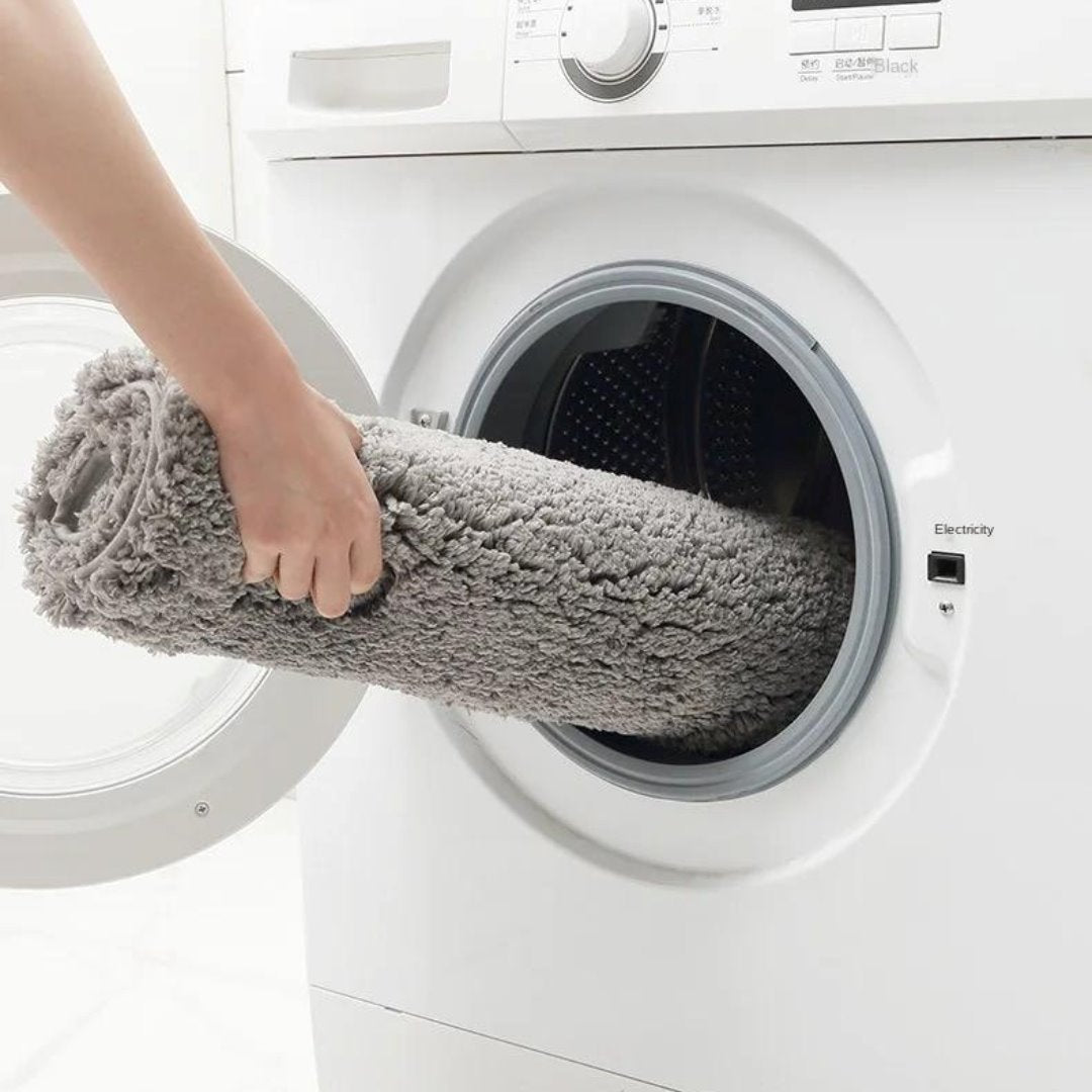 Tapete de Banho de Fibra de Felpa Super Grosso e Confortável - Absorvente e Antiderrapante - Cáqui Banho049 Cama Conforto