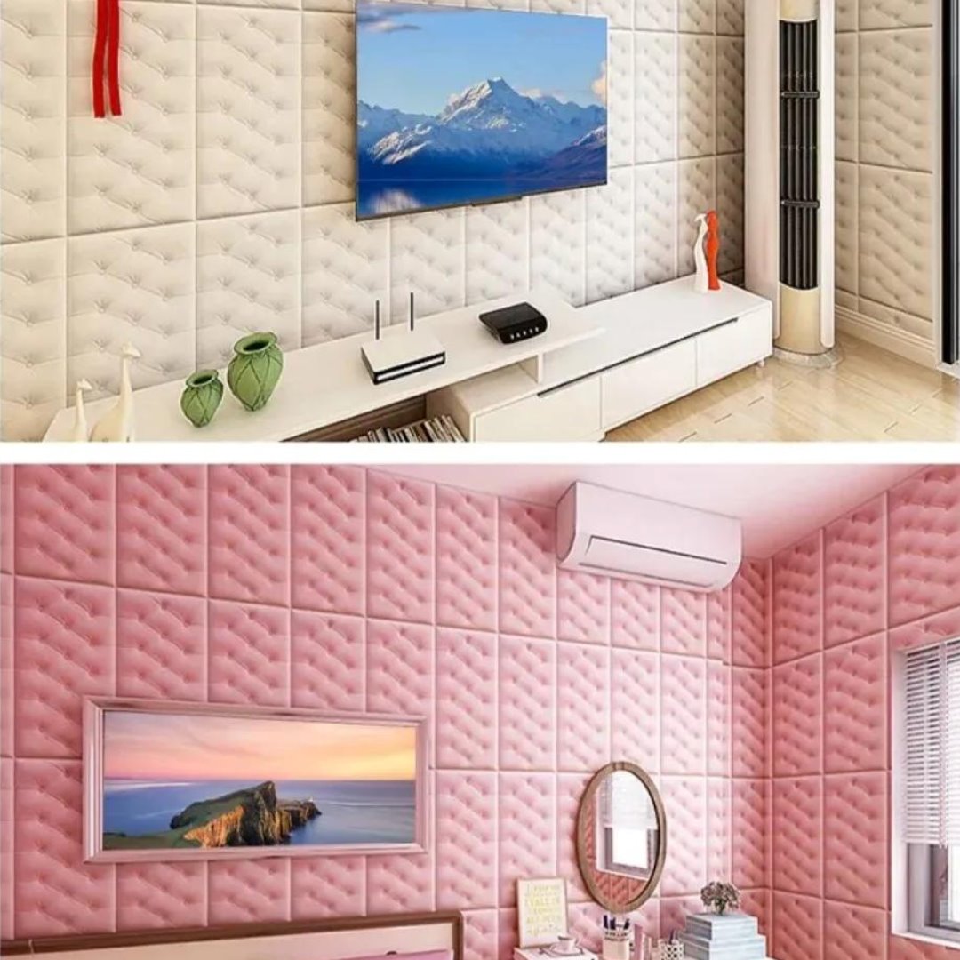 Adesivo 3D Soft para Cabeceira - Decoração de Casa com Auto-adesivo Cabeceiras001 Cama Conforto 