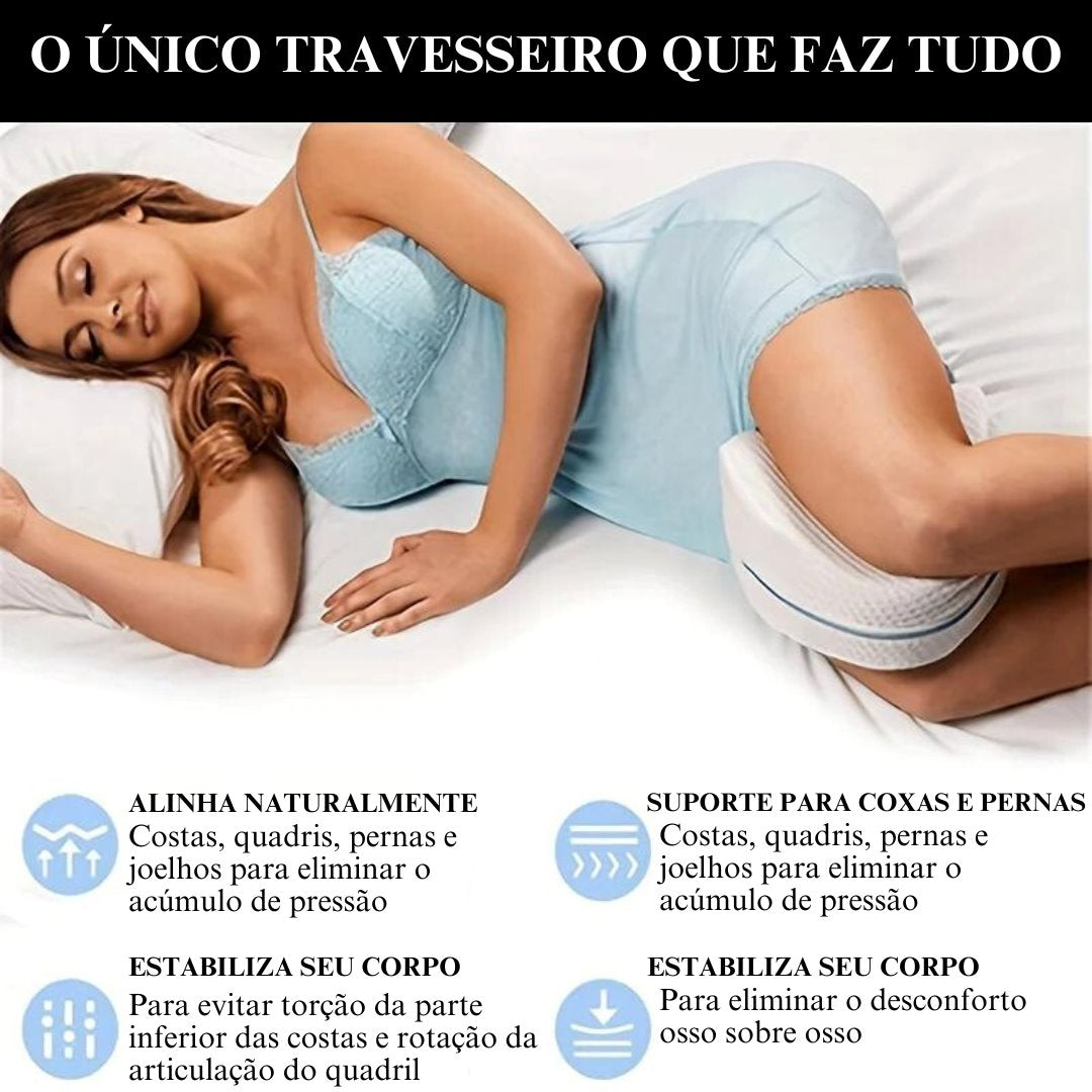 Almofada Ortopédica para Pernas com Espuma de Memória - Conforto Noturno Travesseiros005 Cama Conforto 