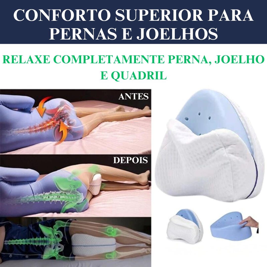 Almofada Ortopédica para Pernas com Espuma de Memória - Conforto Noturno Travesseiros005 Cama Conforto 