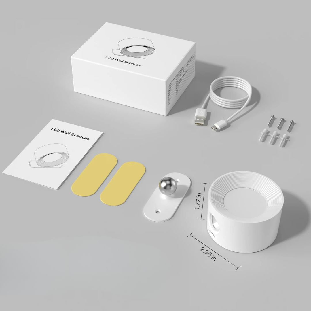 Arandela de Parede LED com Controle de Toque e 3 Modos de Cor Iluminação011 Cama Conforto 1 Arandela Branca 