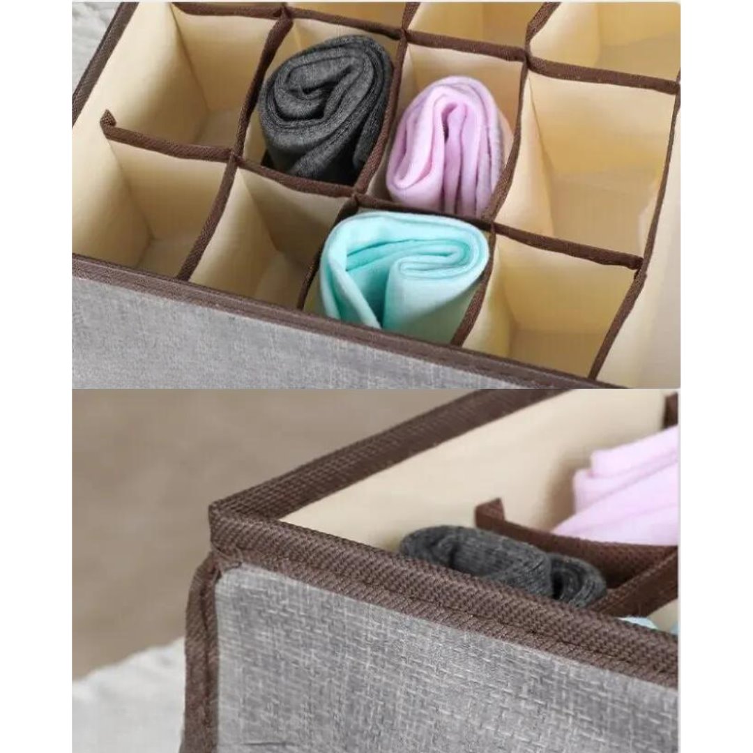 Caixa Organizadora 3-em-1 de Algodão e Linho - Estilo Moderno para Organização Doméstica Organizadores004 Cama Conforto 