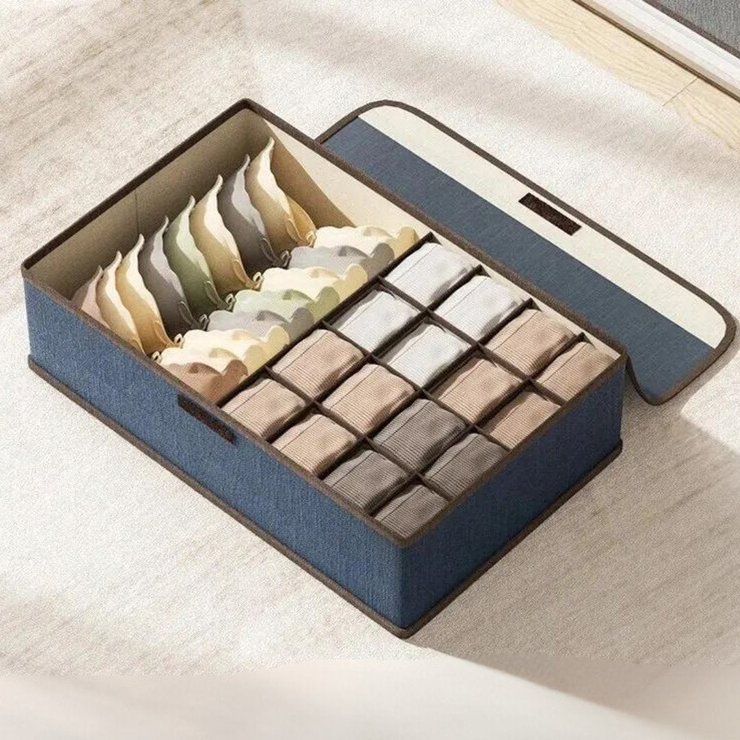 Caixa Organizadora 3-em-1 de Algodão e Linho - Estilo Moderno para Organização Doméstica Organizadores004 Cama Conforto 