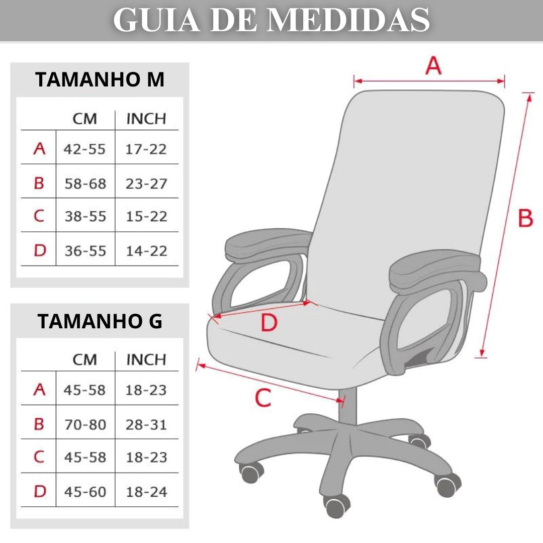 Capa Elástica para Cadeira de Escritório com Zíper Duplo - Conforto e Durabilidade Garantidos CapasSofaCadeira007 Cama Conforto 