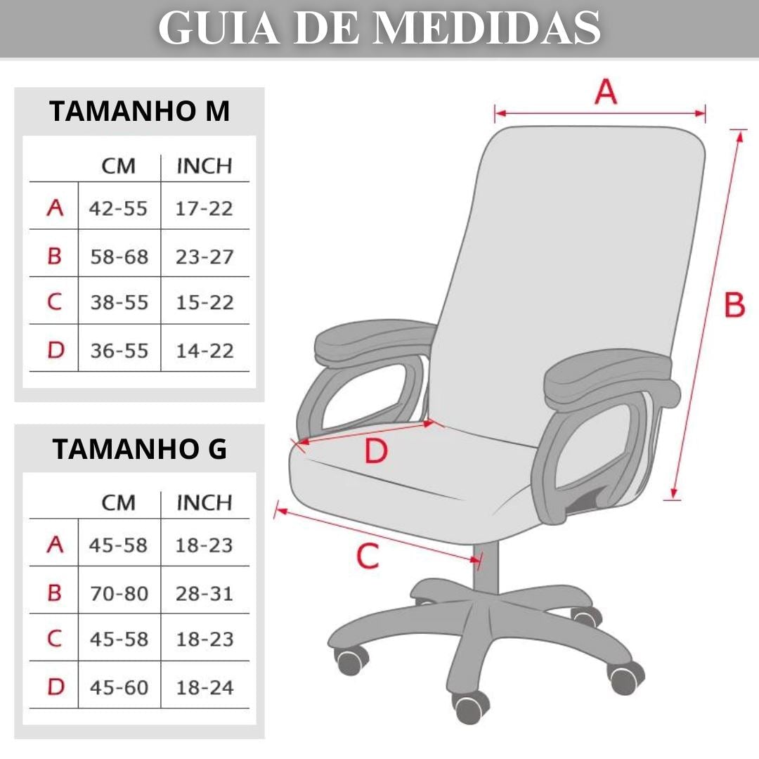 Capa Elástica para Cadeira de Escritório com Zíper Duplo - Conforto e Durabilidade Garantidos - Marrom CapasSofaCadeira039 Cama Conforto 