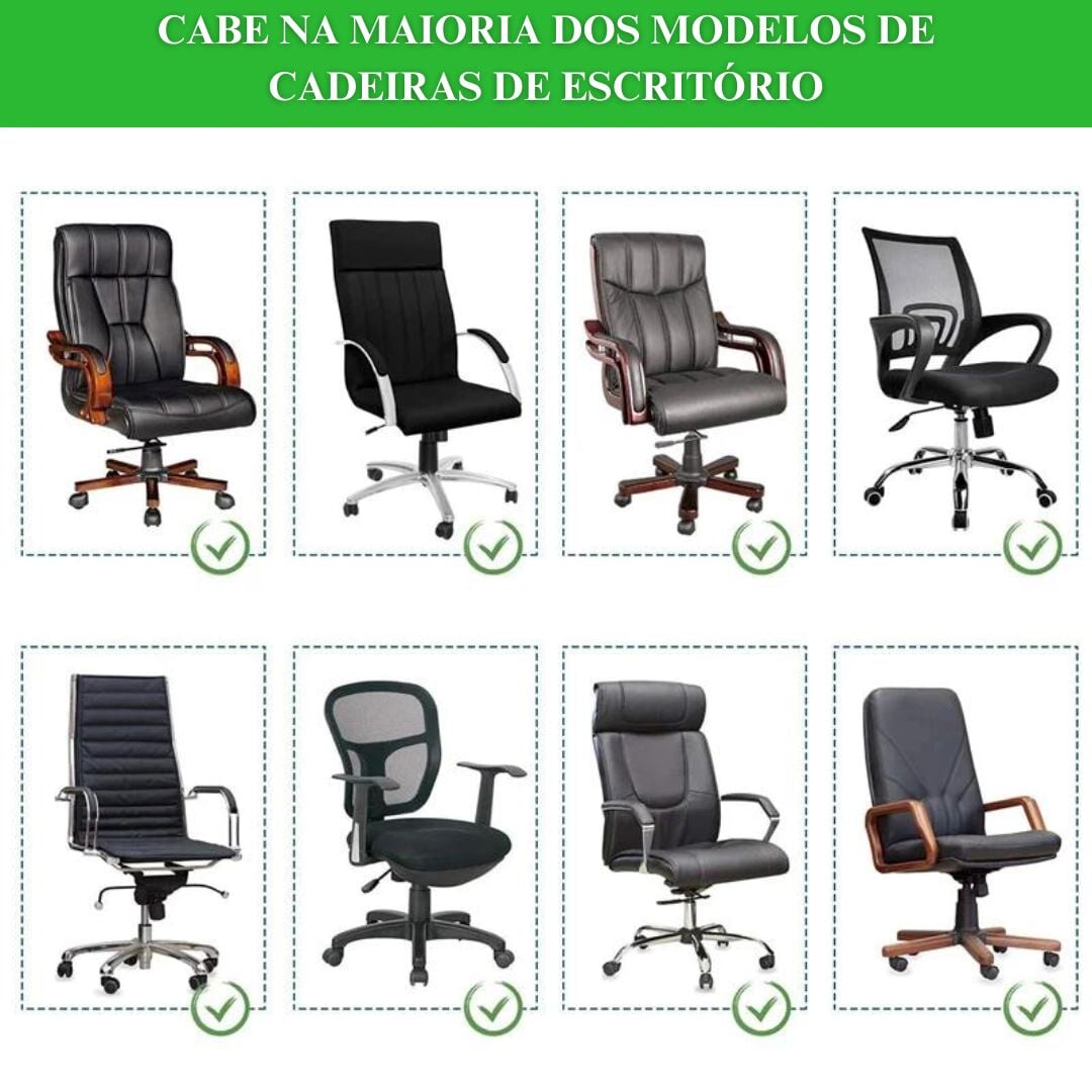 Capa Elástica para Cadeira de Escritório com Zíper Duplo - Conforto e Durabilidade Garantidos - Marrom CapasSofaCadeira039 Cama Conforto 