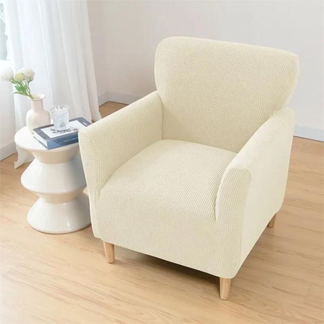 Capa Elegante para Poltrona em Tecido Polar - Proteção e Estilo para a Sua Casa - Creme CapasSofaCadeira052 Cama Conforto Creme 