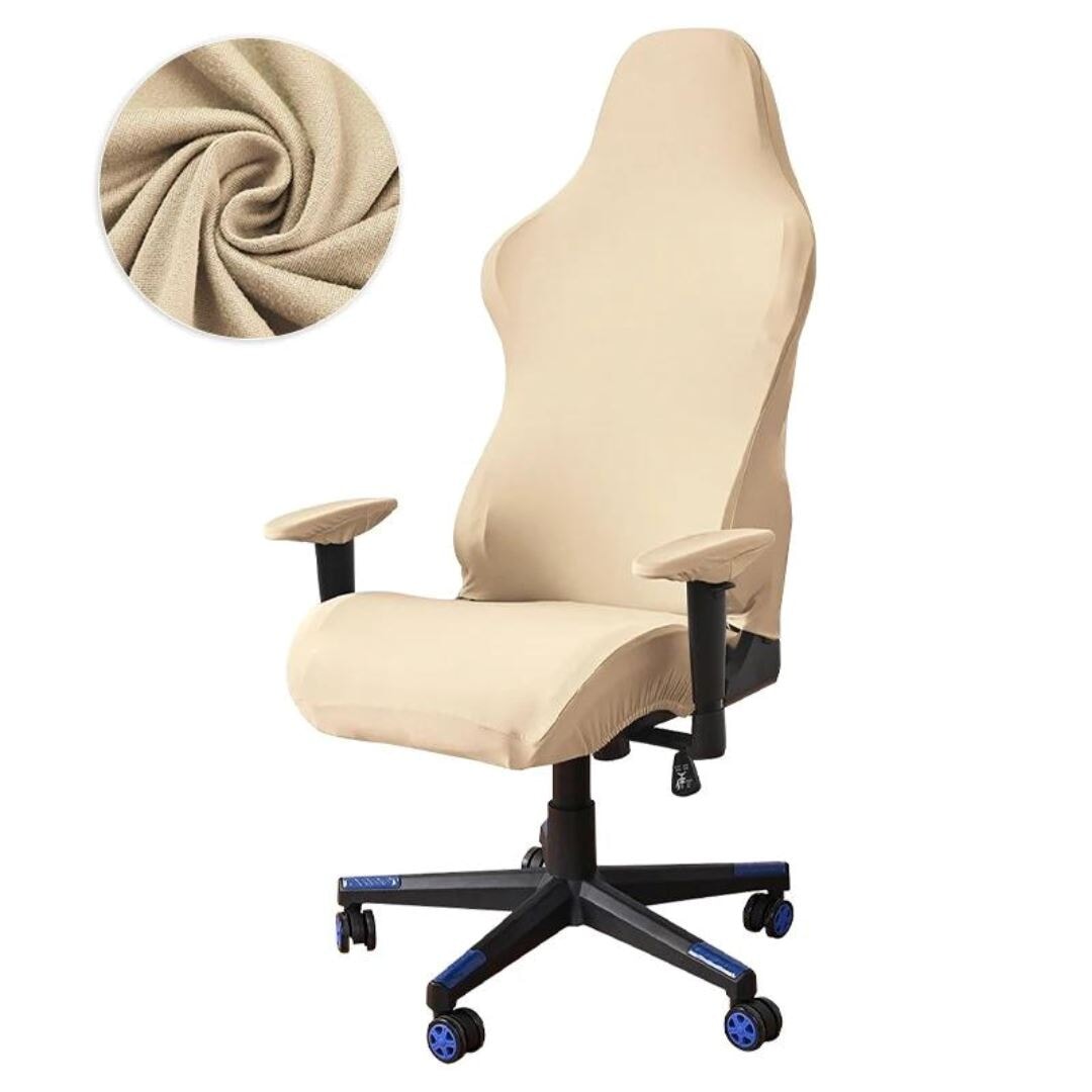 Capa Ergonômica para Cadeira de Computador - Com 4 Peças - Creme CapasSofaCadeira047 Cama Conforto Creme 