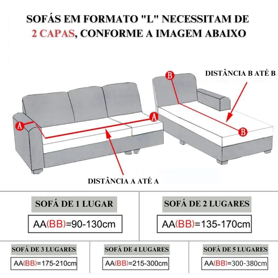 Capa Protetora Elegância Sofá Elástico - Geométrica Malha e Proteção Total - Azul CapasSofaCadeira018 Cama Conforto 