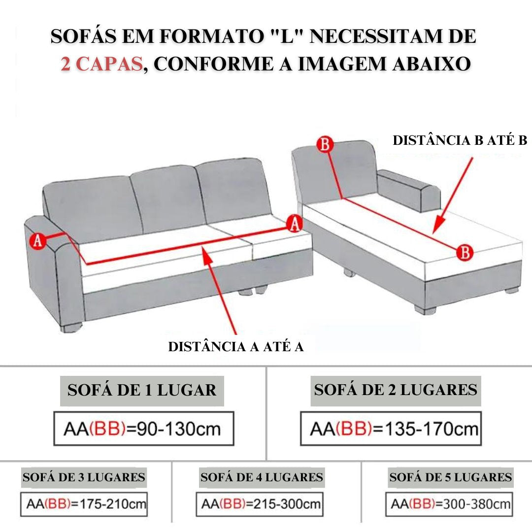 Capa Protetora Elegância Sofá Elástico - Geométrica Malha e Proteção Total CapasSofaCadeira002 Cama Conforto 