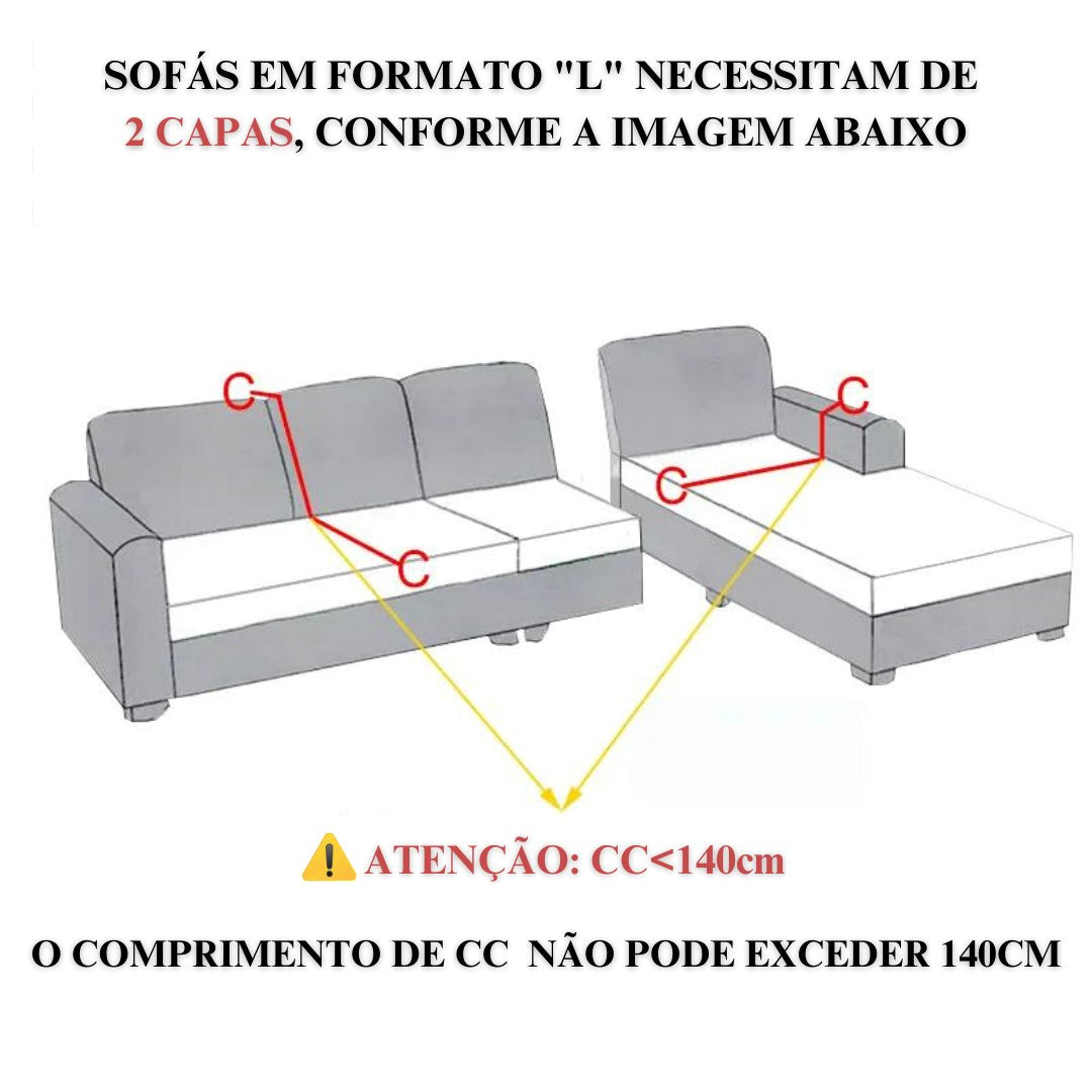 Capa Protetora Elegância Sofá Elástico - Geométrica Malha e Proteção Total CapasSofaCadeira002 Cama Conforto 