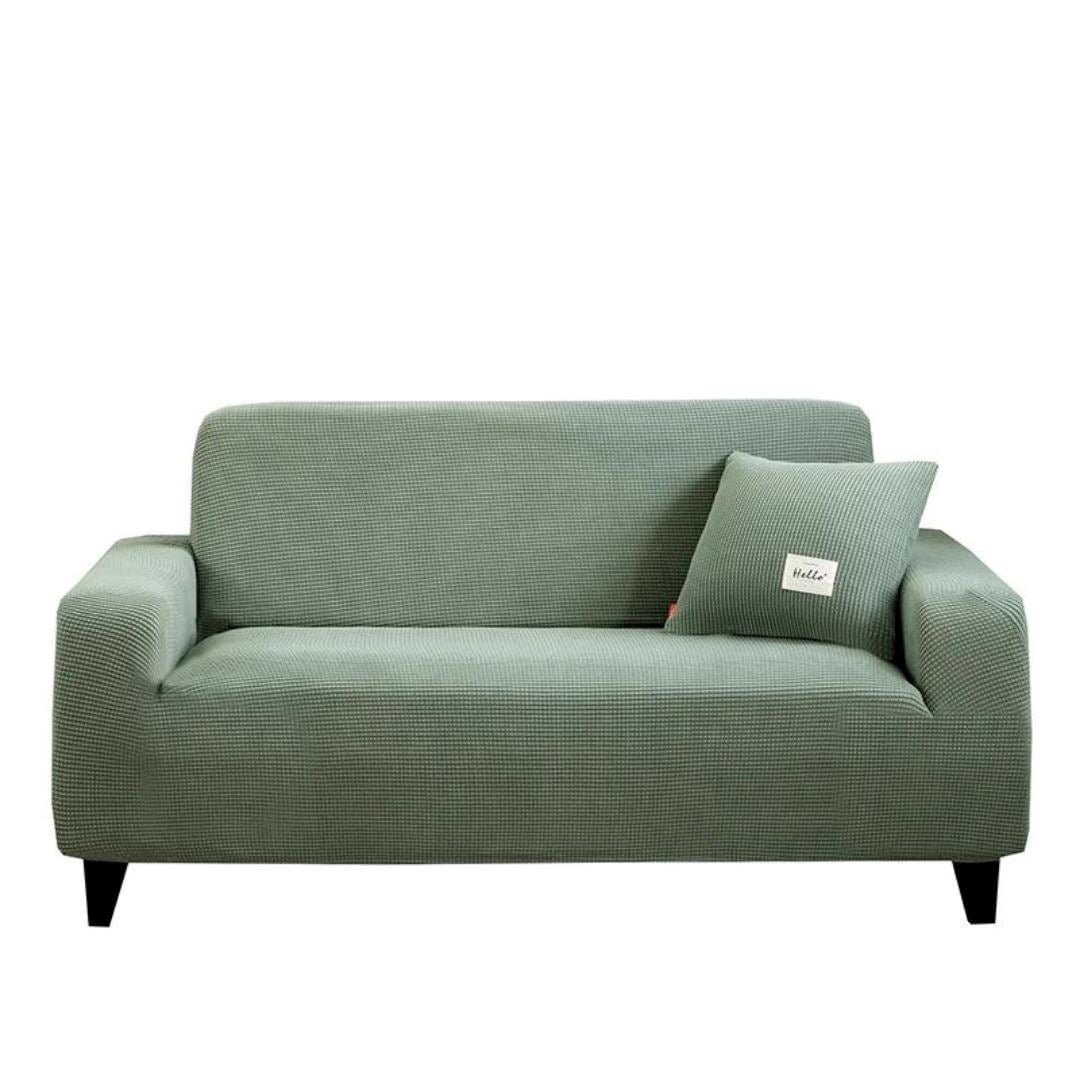 Capa Protetora Elegância Sofá Elástico - Geométrica Malha e Proteção Total - Verde CapasSofaCadeira014 Cama Conforto Verde 1 Lugar (90-130cm) 