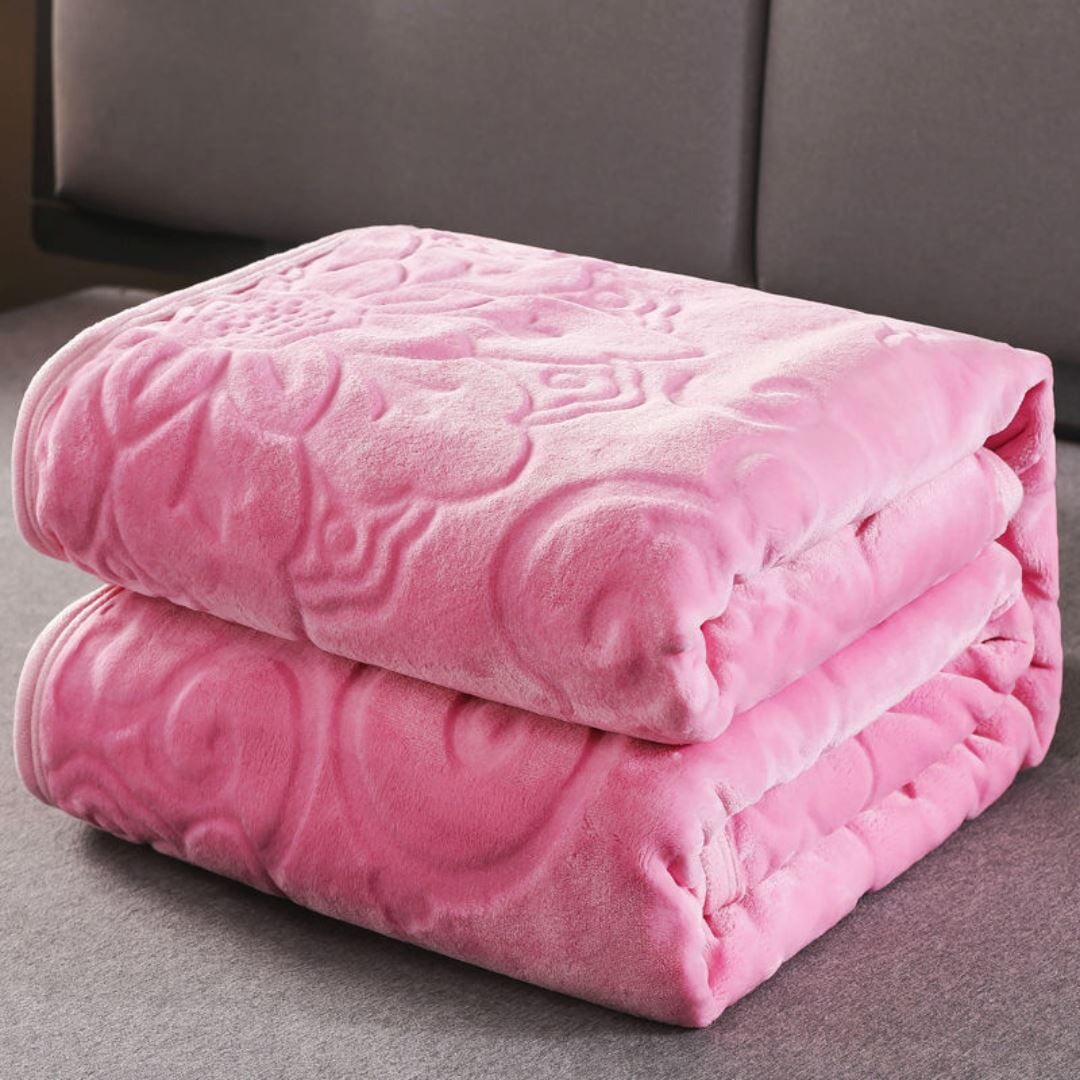 Cobertor de Veludo para Outono e Inverno - Aconchego e Estilo em Todas as Estações - Rosa Cobertores032 Cama Conforto Solteiro (150x200cm) Rosa 