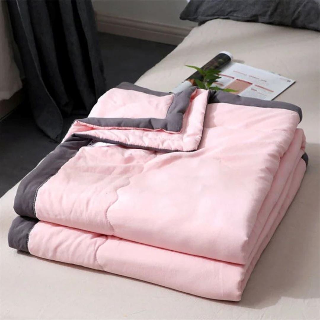 Colcha Lavável de Algodão para Ar Condicionado - Conforto e Versatilidade em um Único Produto - Rosa Cobertores050 Cama Conforto 100x140cm Rosa 