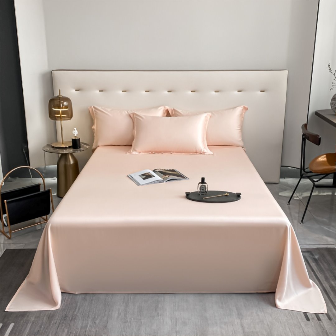 Conjunto de Lençóis de Algodão Egípcio Premium - Conforto e Elegância em 1000TC Roupa de Cama004 camaconforto Casal Salmao 