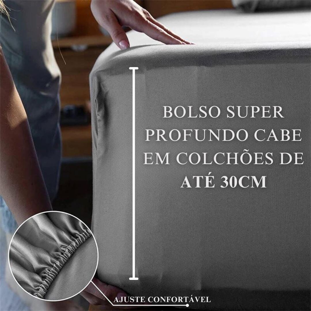 Conjunto de Lençóis de Bambu Orgânico - Sustentabilidade e Conforto - Azul Roupa de Cama059 Cama Conforto 