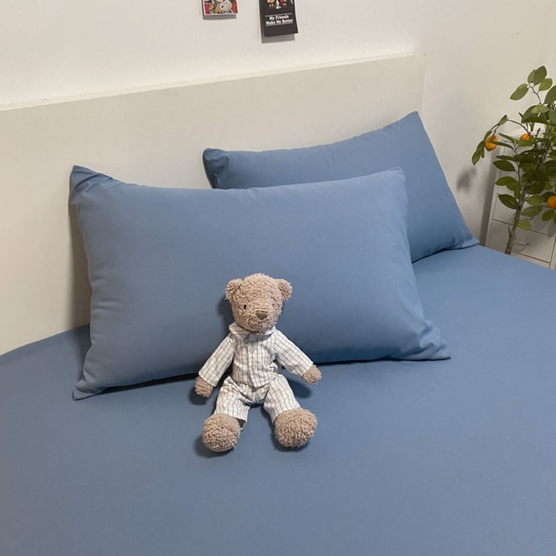 Conjunto de Roupa de Cama Nórdica em Algodão 100% - Luxo e Conforto - Azul Roupa de Cama064 Cama Conforto 