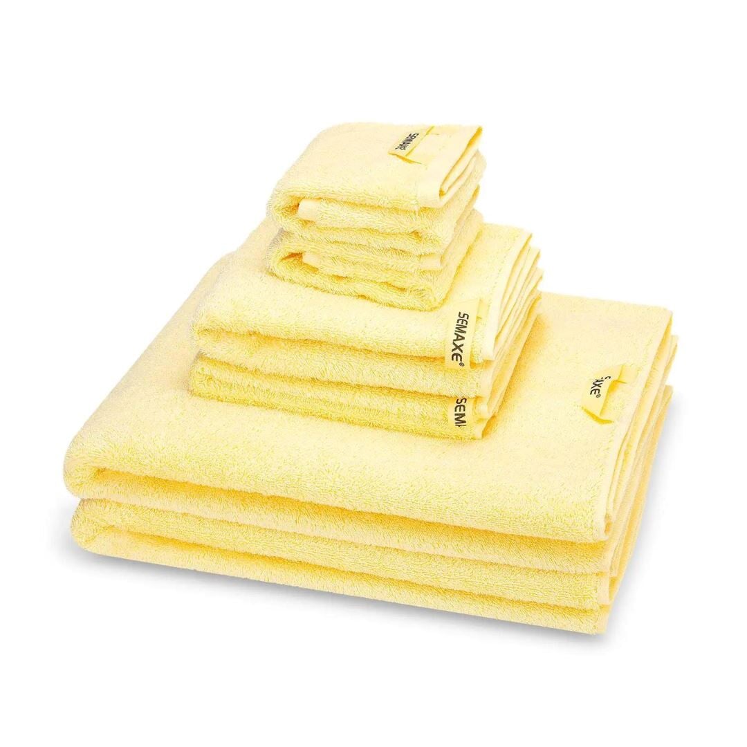 Conjunto de Toalhas de Algodão Premium 6 peças - Luxo e Durabilidade para sua Rotina - Amarelo Banho042 Cama Conforto Amarelo 