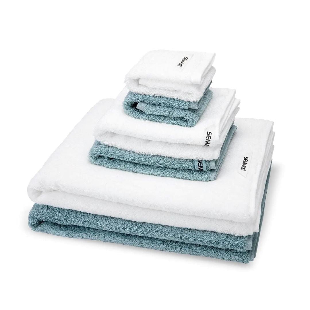 Conjunto de Toalhas de Algodão Premium 6 peças - Luxo e Durabilidade para sua Rotina - Branco e Azul Banho044 Cama Conforto Branco e Azul 