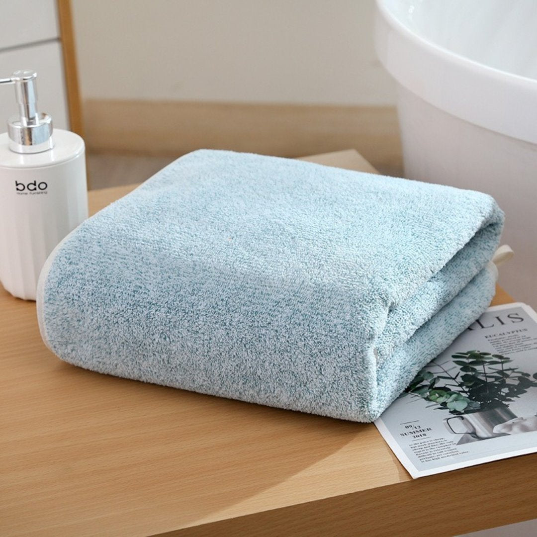 Conjunto de Toalhas de Banho de Bambu e Carvão Ativado - Maciez e Absorção Superior Banho003 camaconforto Azul Claro 