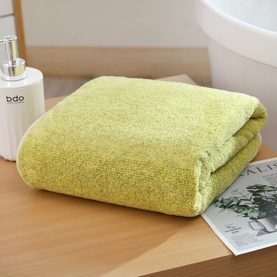 Conjunto de Toalhas de Banho de Bambu e Carvão Ativado - Maciez e Absorção Superior - Verde Banho023 Cama Conforto Verde 