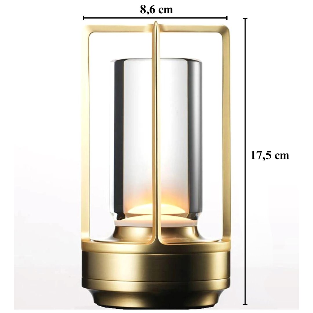 Cristal Luxuoso - Lâmpada de Cabeceira Recarregável LED com Toque e Design Sofisticado Iluminação006 Cama Conforto 