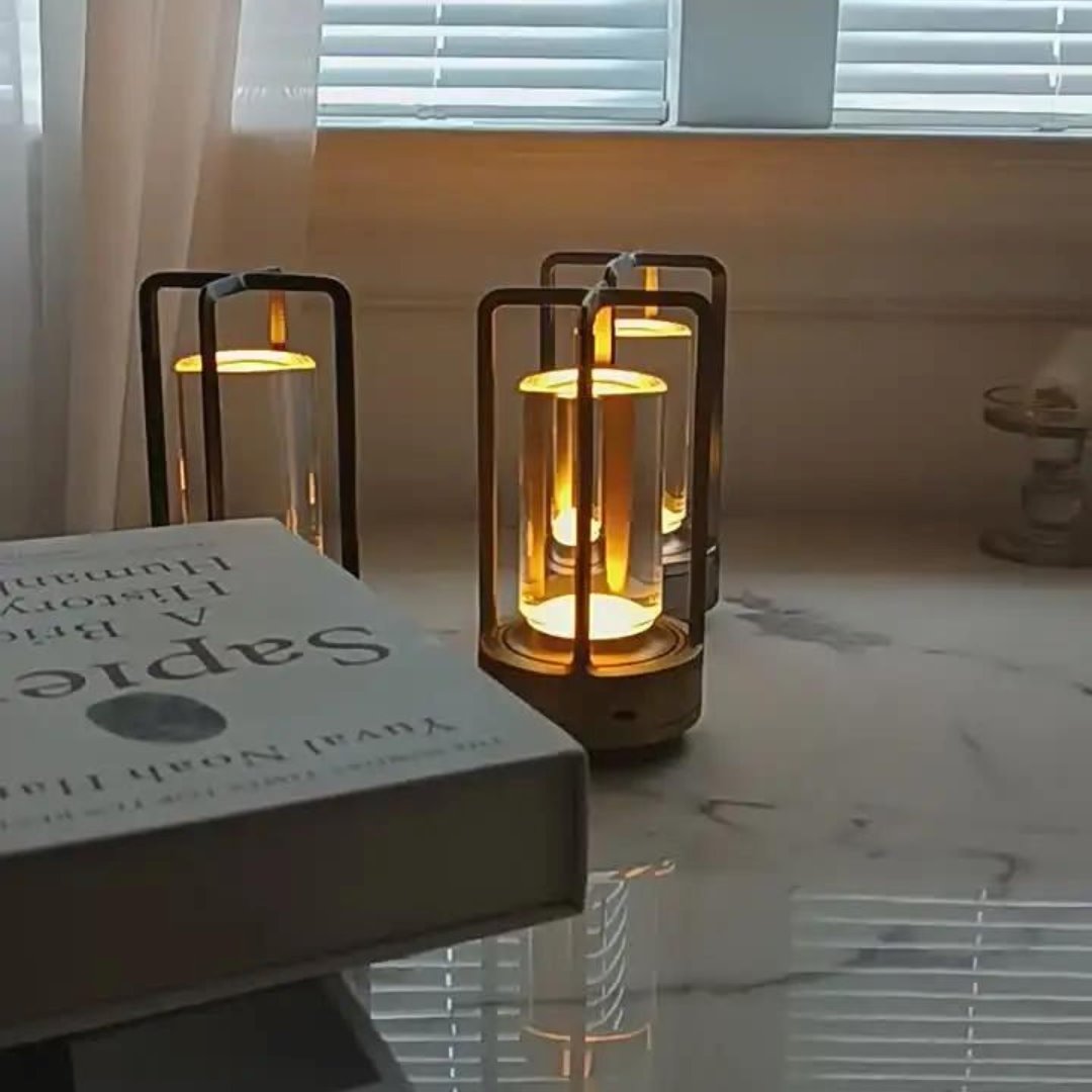 Cristal Luxuoso - Lâmpada de Cabeceira Recarregável LED com Toque e Design Sofisticado Iluminação006 Cama Conforto 