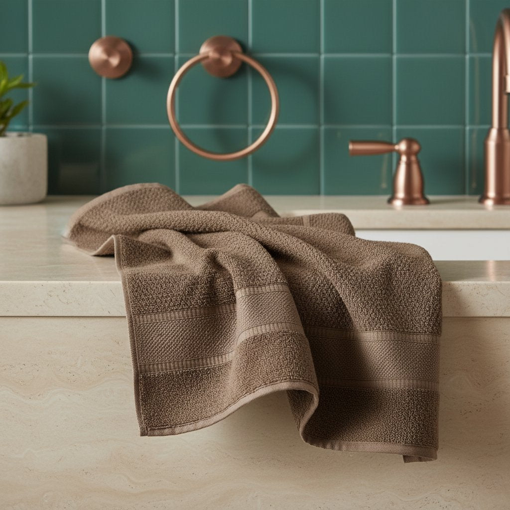 Jogo de Toalhas Noblesse Concept 5 Peças - 100% Algodão com Barra Decorativa e Toque Extra Macio BanhoNacional003 Cama Conforto 