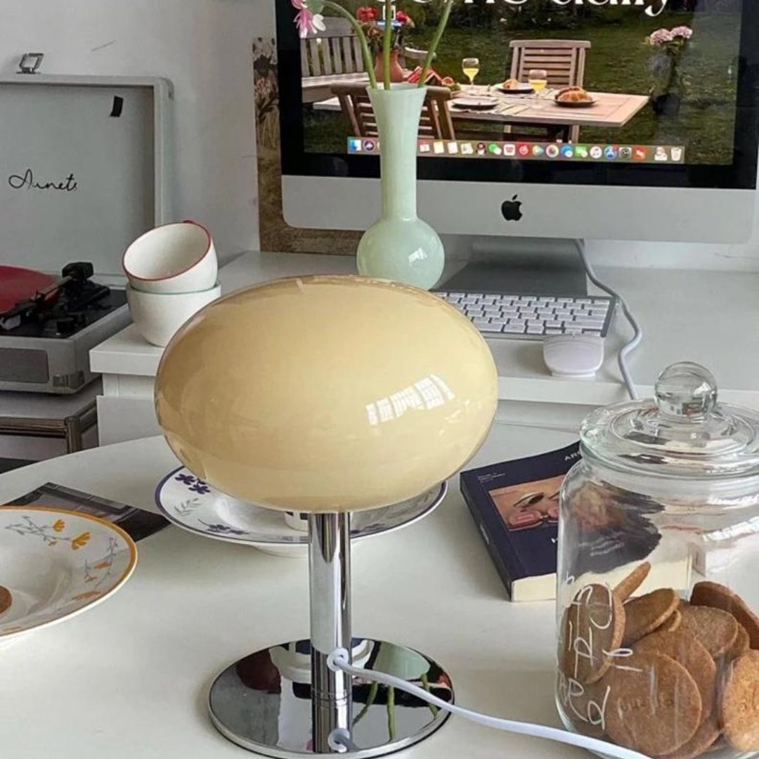 Luminária de Mesa LED Artística - Iluminação Ambiente e Decoração Retro Iluminação009 Cama Conforto 