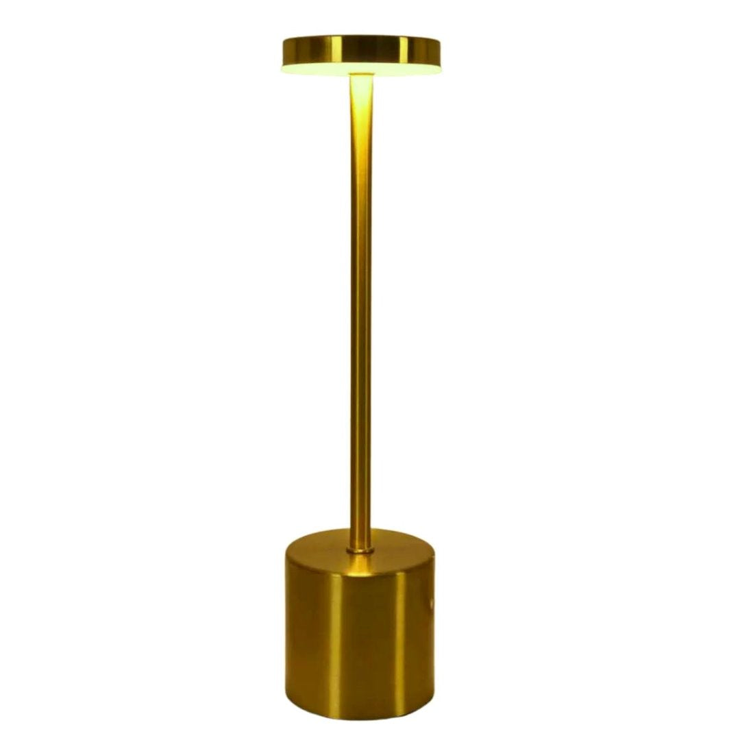 Luminária de Mesa Recarregável com Controle de Toque - Iluminação Moderna e Versátil Iluminação003 Cama Conforto Dourado 