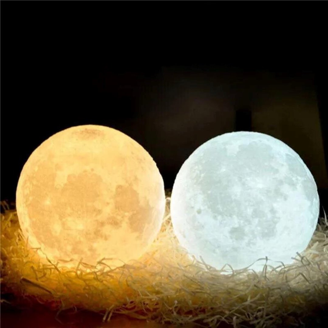 Luminária Lua 3D LED Recarregável - Decore Seu Espaço com Encanto e Elegância Iluminação004 Cama Conforto 