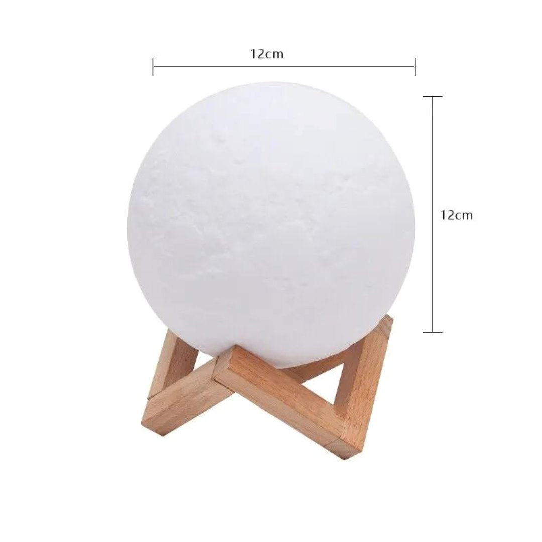 Luminária Lua 3D LED Recarregável - Decore Seu Espaço com Encanto e Elegância Iluminação004 Cama Conforto 