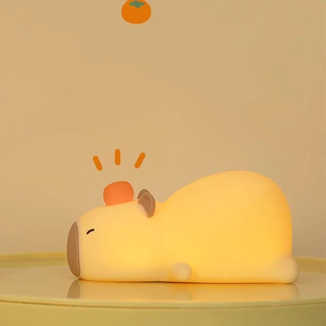 Luz Noturna LED Sensor de Toque USB Recarregável - Capivara Dormindo Iluminação015 Cama Conforto 