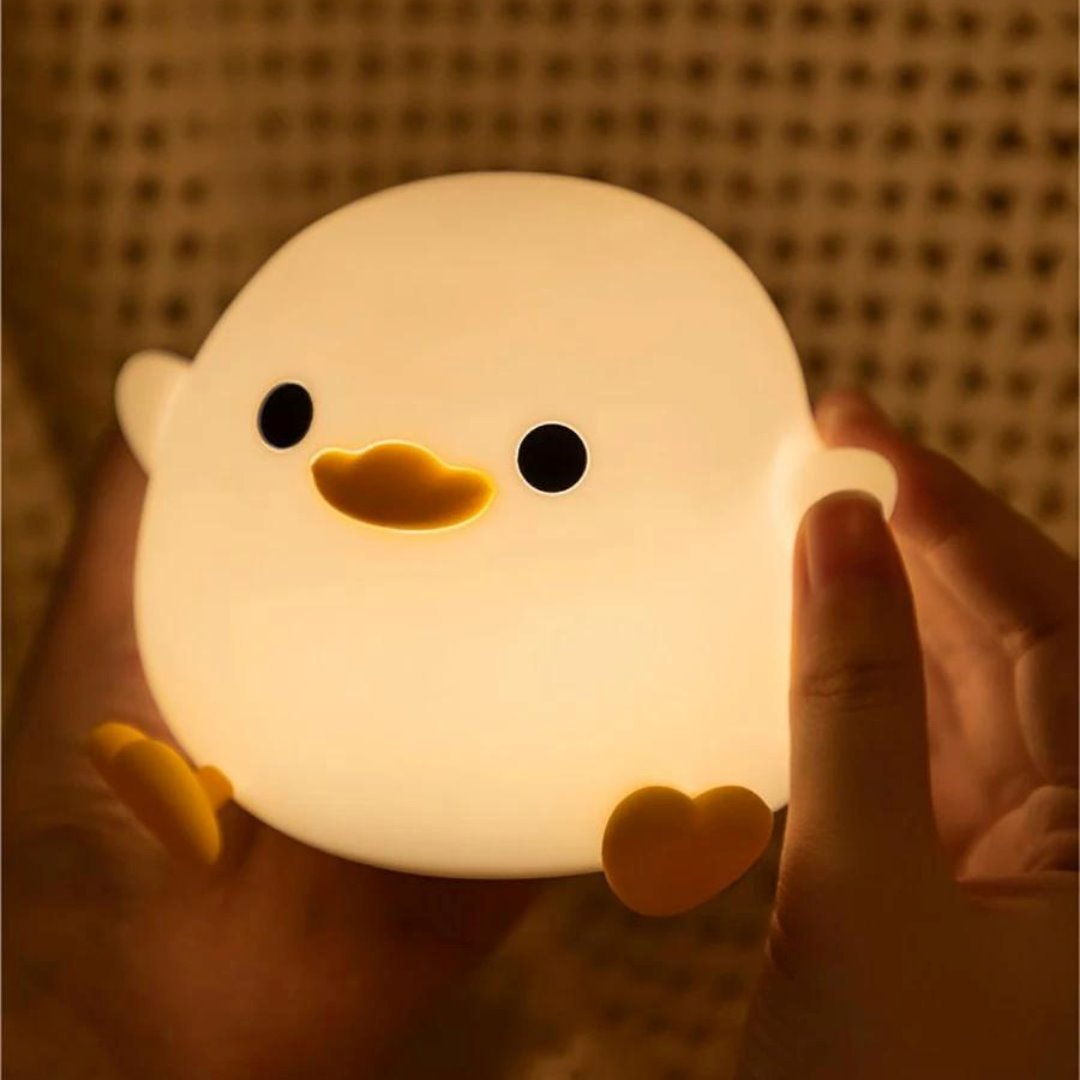 Luz Noturna LED Sensor de Toque USB Recarregável - Pato Iluminação013 Cama Conforto 