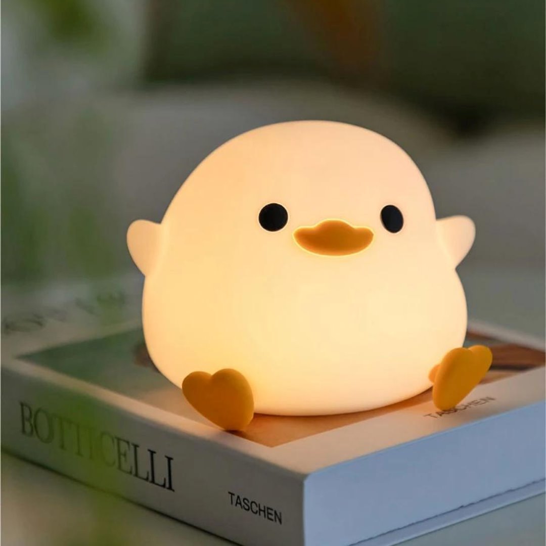 Luz Noturna LED Sensor de Toque USB Recarregável - Pato Iluminação013 Cama Conforto 